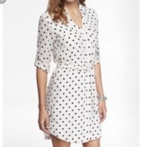 Express polka dot portofino shirt dress